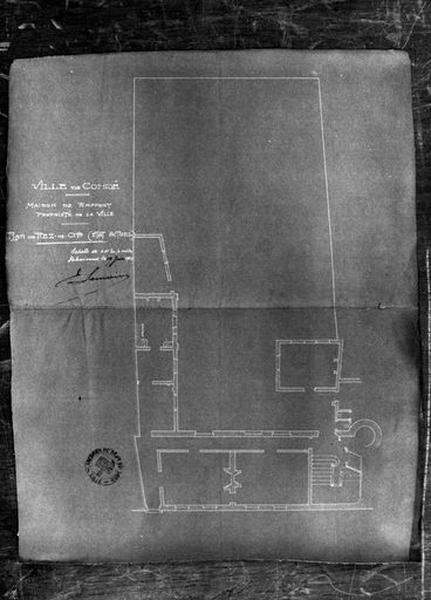 Aile de la rue de la Cavalerie : n° 35-37, plan du rez-de-chaussée, 1911.