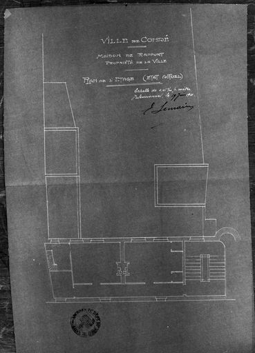 Aile de la rue de la Cavalerie : n° 35-37, plan de l'étage, 1911 (AD Nord).