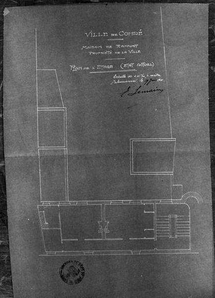 Aile de la rue de la Cavalerie : n° 35-37, plan de l'étage, 1911.