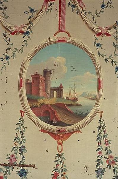 Mur sud-ouest, médaillon central : scène de la vie fluviale.