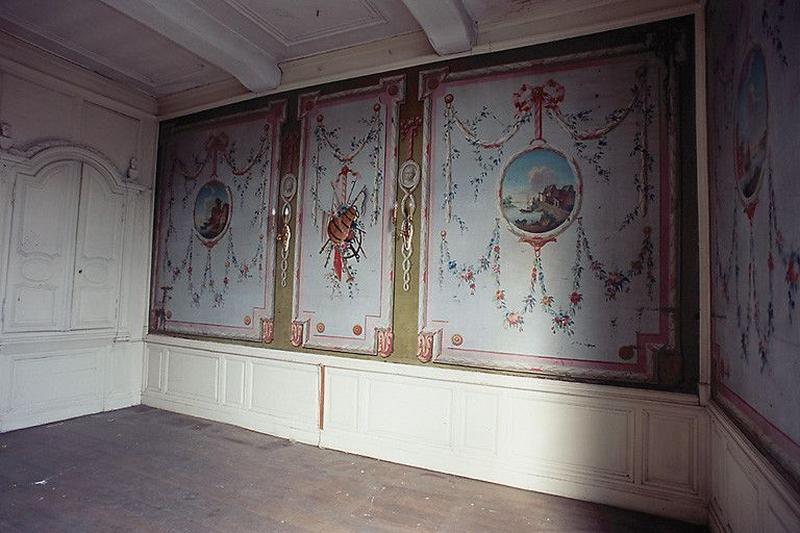 Ensemble des peintures de la salle des bateliers ; Maison de la corporation des bateliers de Condé, actuellement presbytère