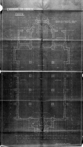 Projet de reconstruction du presbytère. Plan, sans signature, 1922 (Archives départementales du Nord, série O 397/94).