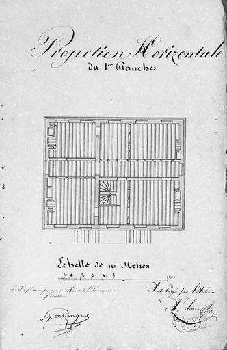 Projet de construction non réalisé, projection horizontale du plancher.