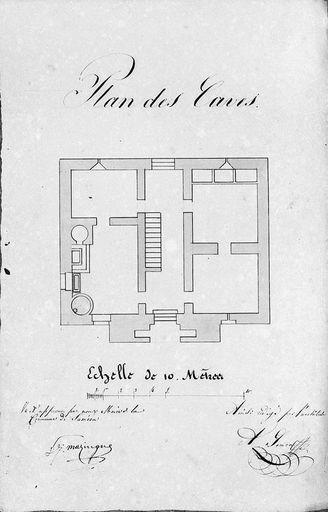 Projet de construction non réalisé, plan des caves.