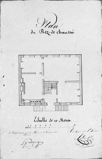 Projet de construction non réalisé, plan du rez-de-chaussée.