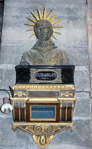 Ensemble de 2 bustes de procession : Saint Etienne et Saint Charles Borromée