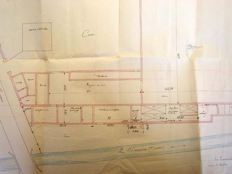 Plan de situation de la tannerie, 1908.