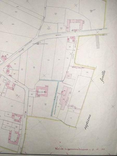 Cadastre de 1913, détail de la 6e feuille, ferme de Metz.