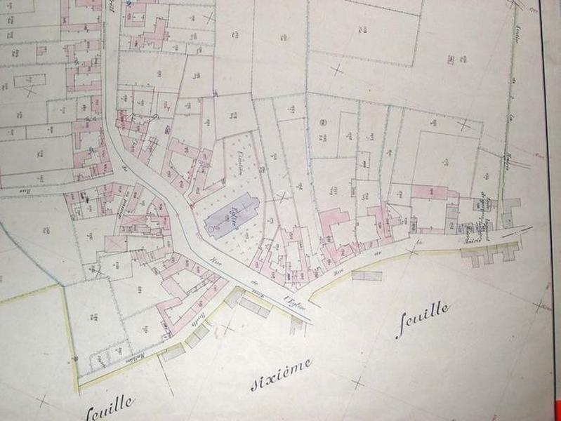 Plan de situation. Cadastre de 1913, 5e feuille, extrait.