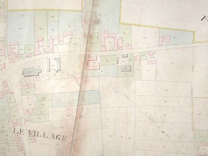 Plan de situation. Cadastre de 1875, feuille B7.