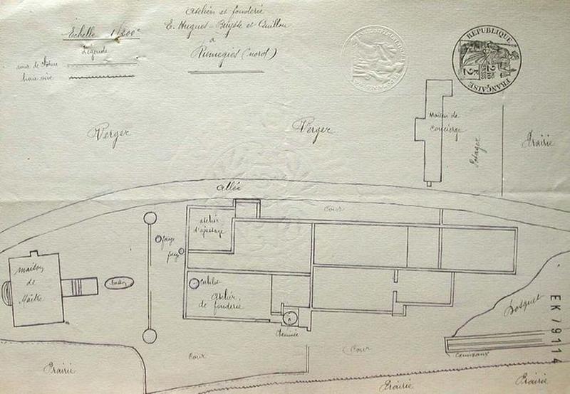 Plan de la fonderie Hugues, 1926.