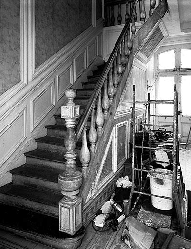 Vue de l'escalier du logis.