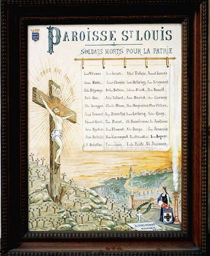 Tableau commémoratif des morts de la paroisse (dessin)