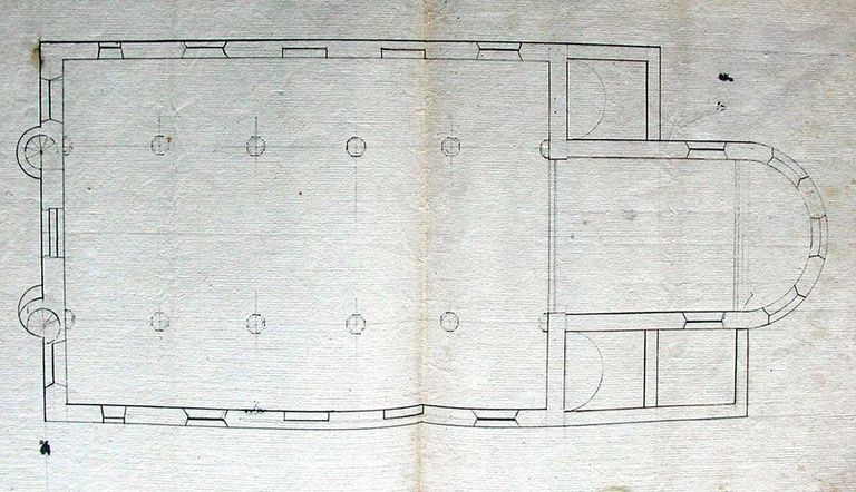 Projet non réalisé proposé par le frère Louis, plan, 1750 (AC Condé-sur-l'Escaut).