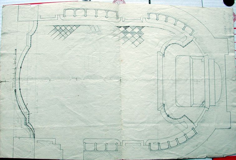 Chœur, projet proposé par Pierre Contant d'Ivry, plan, décembre 1754 (AC Condé-sur-l'Escaut).