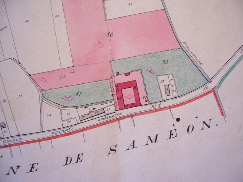 Plan de la ferme en 1914, appartenant à Jules Detourmignies-Lacquemant.