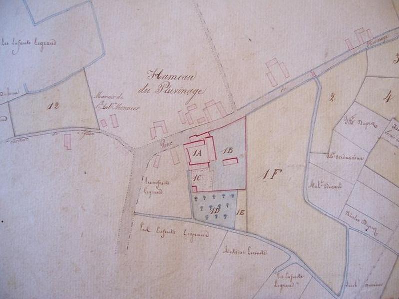 Plan géométrique des propriétés de Jean-Baptiste Lemaire, 1826.