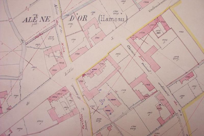 Extrait du cadastre de 1912, 9e feuille.