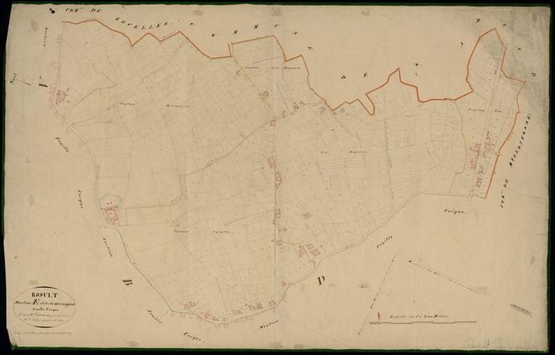 Situation sur le cadastre de 1830.