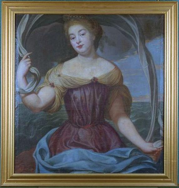 Tableau en dessus-de-porte : Portrait de femme en Amphitrite ou en Vénus (?)