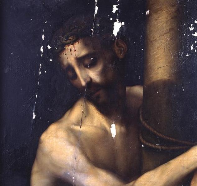 Détail : Christ (état avant restauration).