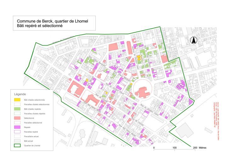 Bâti repéré et sélectionné avec indentification des chalets.