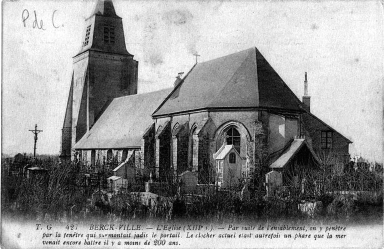 L'église saint Jean-Baptiste, carte postale ancienne (collection particulière).