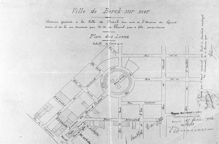 Plan de 1904 accompagnant l´acte de cession de la rue Armand et de l´avenue du Casino.

