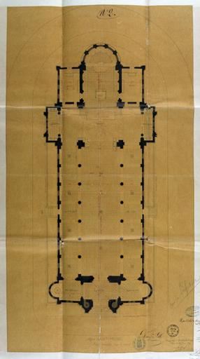 Plan modifié de la nef (28 juin 1869).