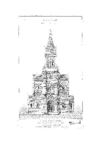 Elévation antérieure de l'église Saint-Michel, publié dans Le Moniteur des Architectes (1877).