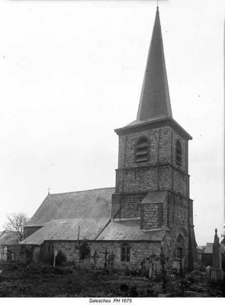 Vue générale de l'église paroissiale Saint-Quinibert, entre 1894 et 1914.