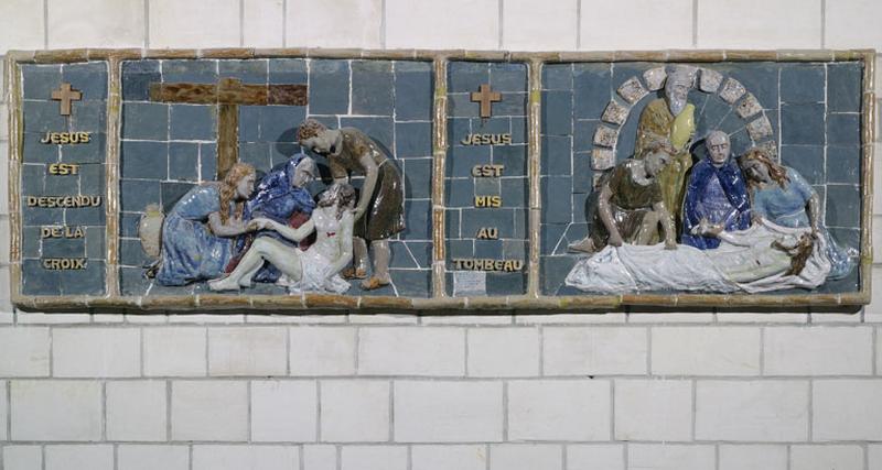 XIIIème et XIVème stations : Jésus est descendu de la croix. Jésus est mis au tombeau.