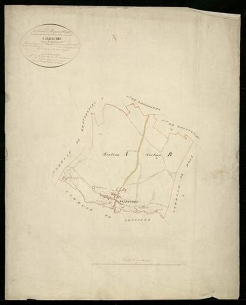 Vue du tableau d'assemblage de la commune en 1831.