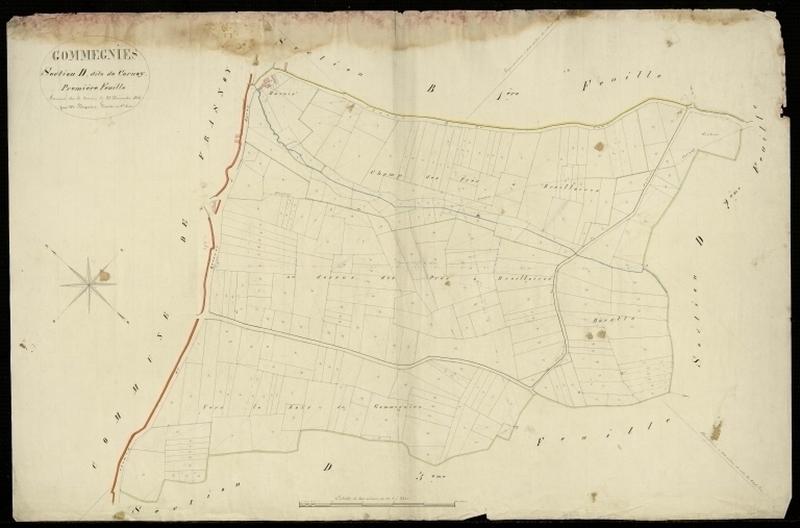 Vue générale de la feuille cadastrale de la section D1 dite de Carnoy de 1826.