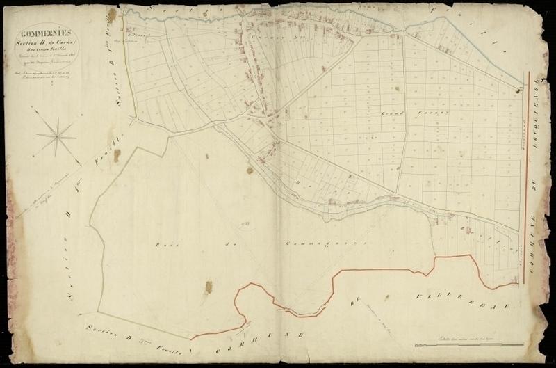 Vue générale de la feuille cadastrale de la section D2 dite de Carnoy de 1826.
