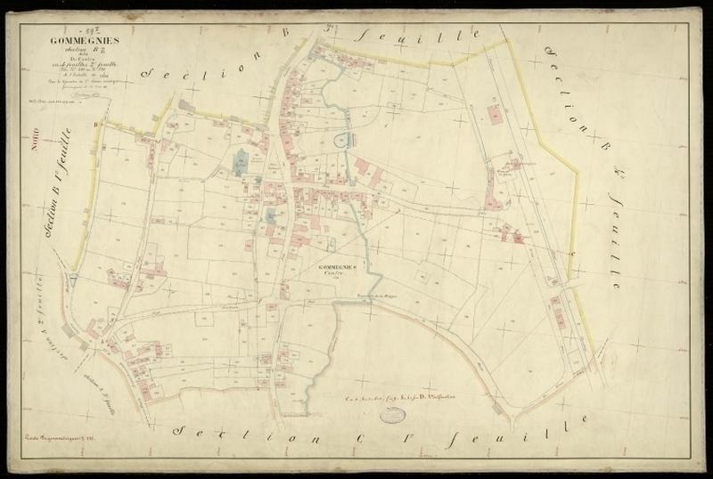 Vue générale de la feuille cadastrale de la section B2 dite du Centre de 1897.