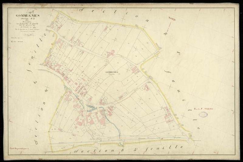 Vue générale de la feuille cadastrale de la section B3 dite du Centre de 1897.