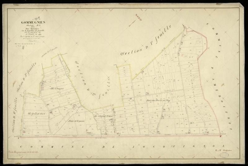 Vue générale de la feuille cadastrale de la section D3 dite des Hameaux de 1897.