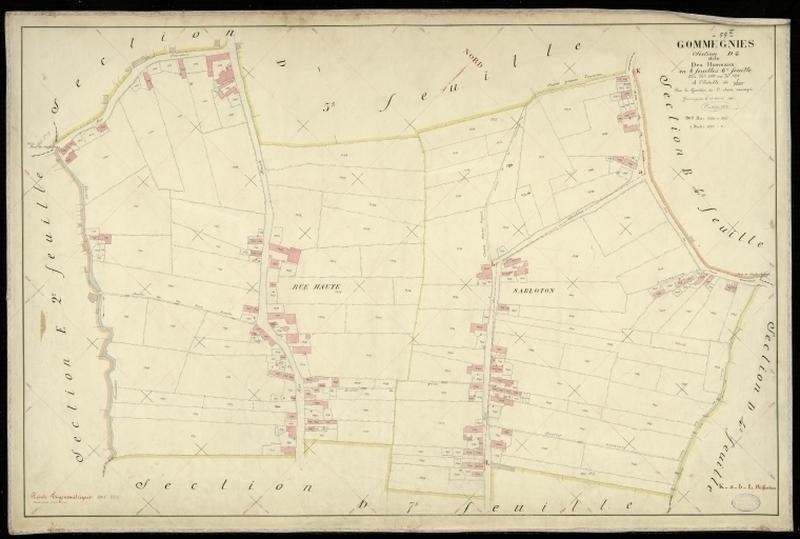 Vue générale de la feuille cadastrale de la section D6 dite des Hameaux de 1897.
