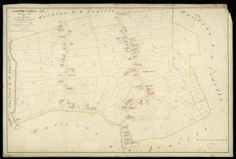 Vue générale de la feuille cadastrale de la section D7 dite des Hameaux de 1897.