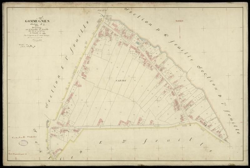 Vue générale de la feuille cadastrale de la section E2 dite de Carnoy de 1897.