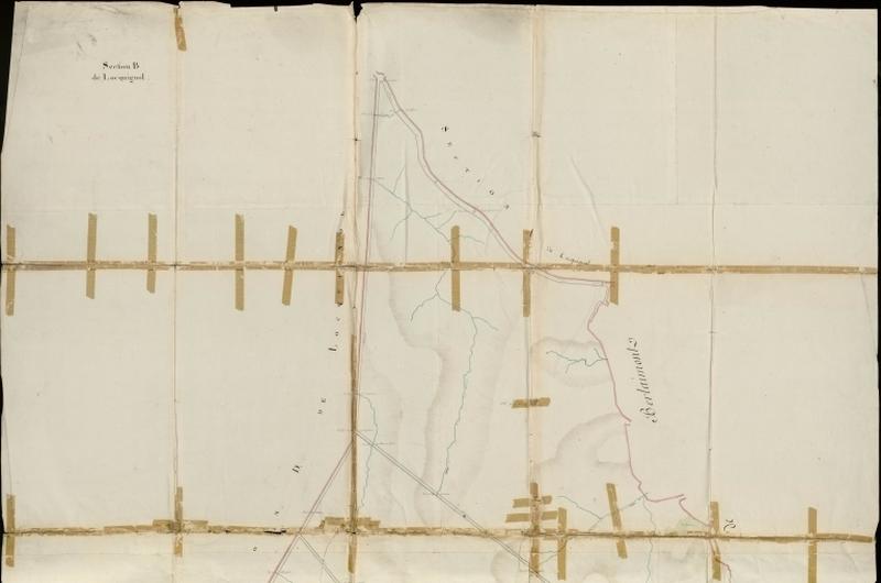 Vue générale de la feuille cadastrale de la section B1 de 1805.