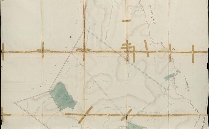 Vue générale de la feuille cadastrale de la section B2 de 1805.