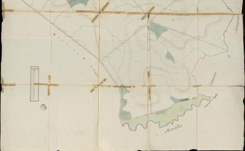 Vue générale de la feuille cadastrale de la section B3 de 1805.