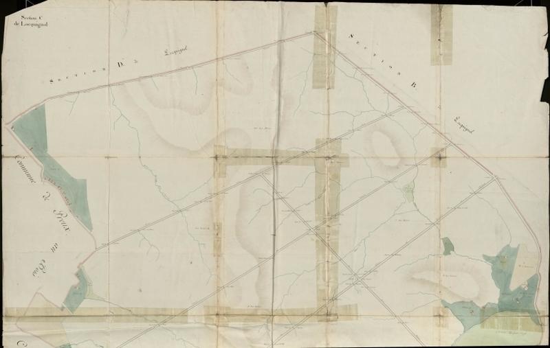 Vue générale de la feuille cadastrale de la section C1 de 1805.