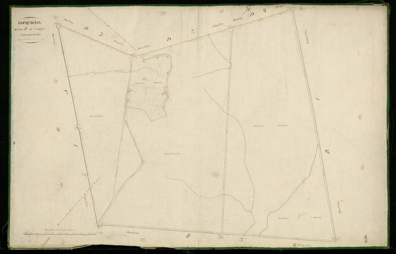 Vue générale de la feuille cadastrale de la section B2 dite de Croizil de 1831.