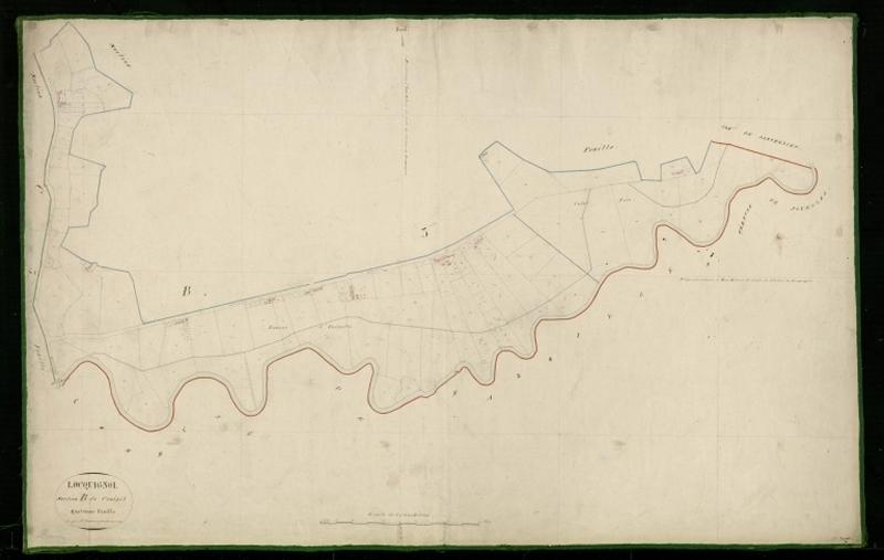 Vue générale de la feuille cadastrale de la section B4 dite de Croizil de 1831.