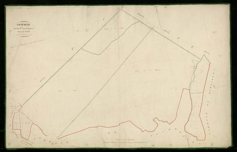 Vue générale de la feuille cadastrale de la section C2 dite des Etoquies de 1831.