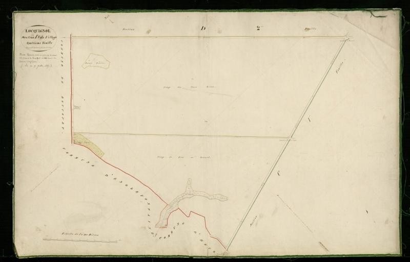 Vue générale de la feuille cadastrale de la section D4 dite du Village de 1831.