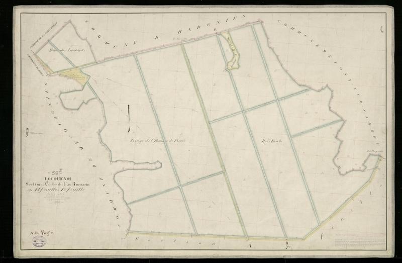 Vue générale de la feuille cadastrale de la section A1 dite du Fau Romarin de 1930.